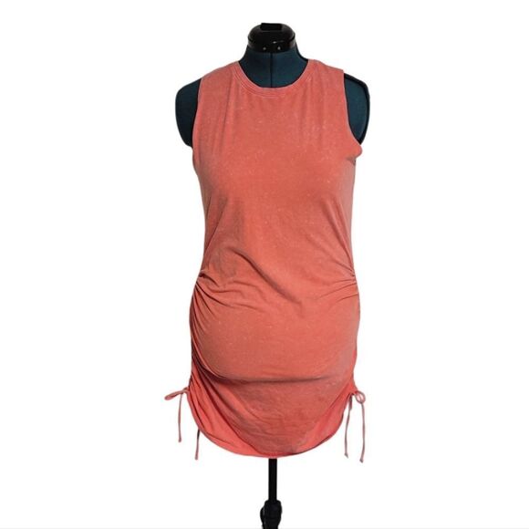 Victoria’s Secret PINK Adjustable Ruched Side Tank Dress Orange Mini Size XL - Picture 3 of 11